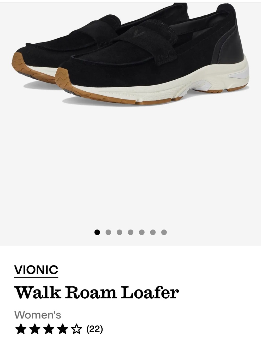 Vionic Black and White Slip-On Walking Loafer Sneaker